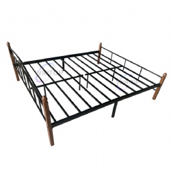 Steel Bed with Wooden Legs