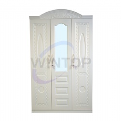 3 Door Embossed Steel Wardrobe